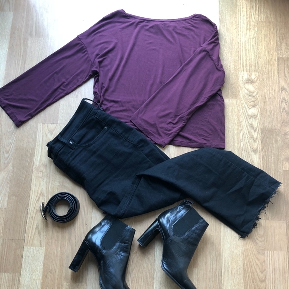 Wilfred Burgundy Straight Long Sleeve Shirt - Picture 1 of 4